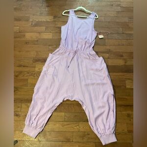 NWT…FREE PEOPLE, FREE MOVEMENT, PALE PINK JUMPSUIT, MEDIUM